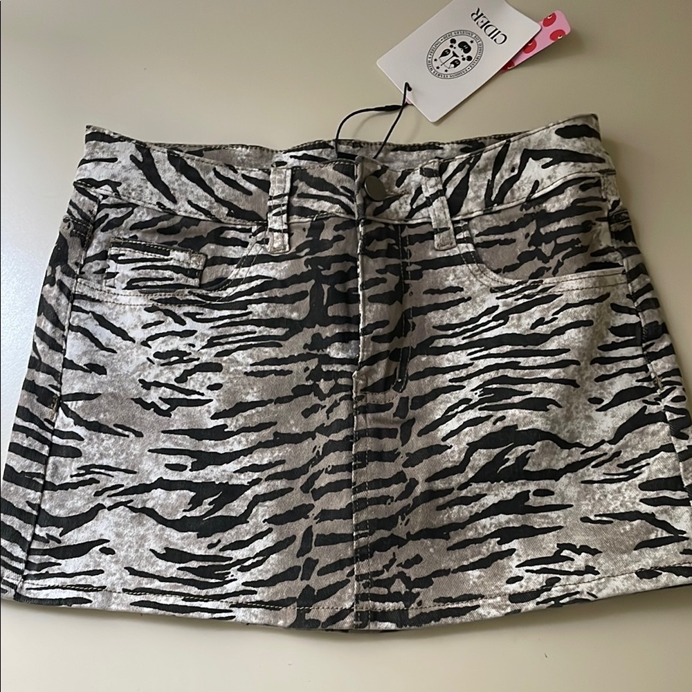 Zebra Print Mini Skirt